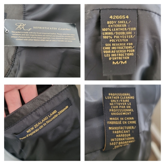 Bh Sophisticates Black Lamb Leather Jacket Blazer Moto NEW Size M #1268 - Picture 2 of 16
